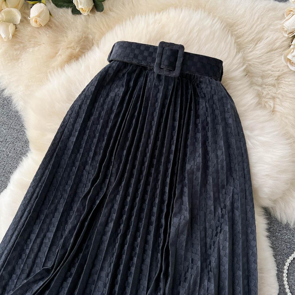 Юбка средней длины Женская Осенняя Популярная Юбка Плиссированная Юбка