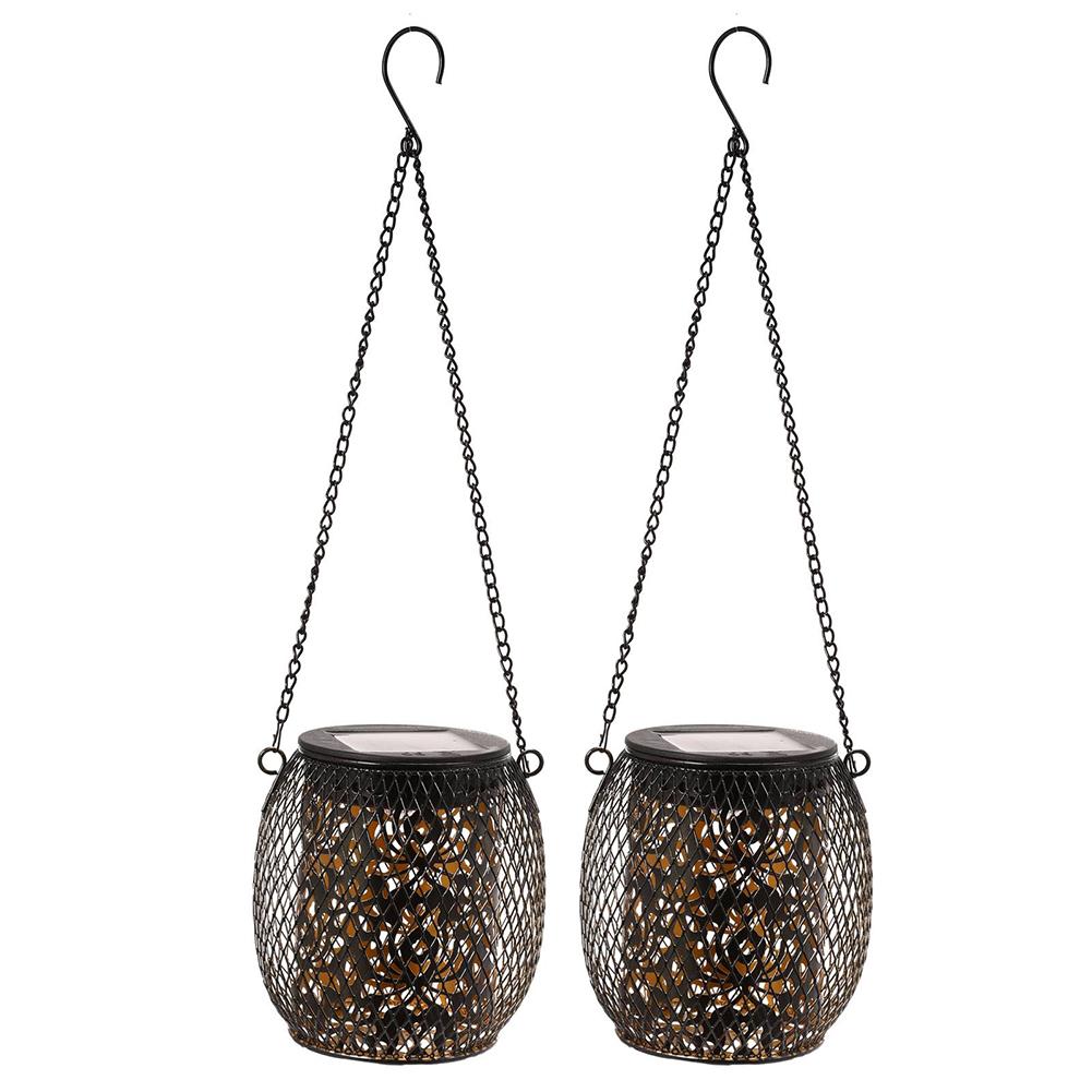 1/2Pcs Solar Garden Lights IP65 Waterproof Solar Outdoor Lanterns Hanging Solar Retro Lantern for Patio Yard Porch Pathway Fence