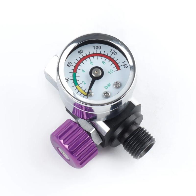Adjustable Air Pressure Regulator Spray Pneumatic Gun Air Regulator Gauge, G1/4 Universal Interface, for Auto Paint Refinishing