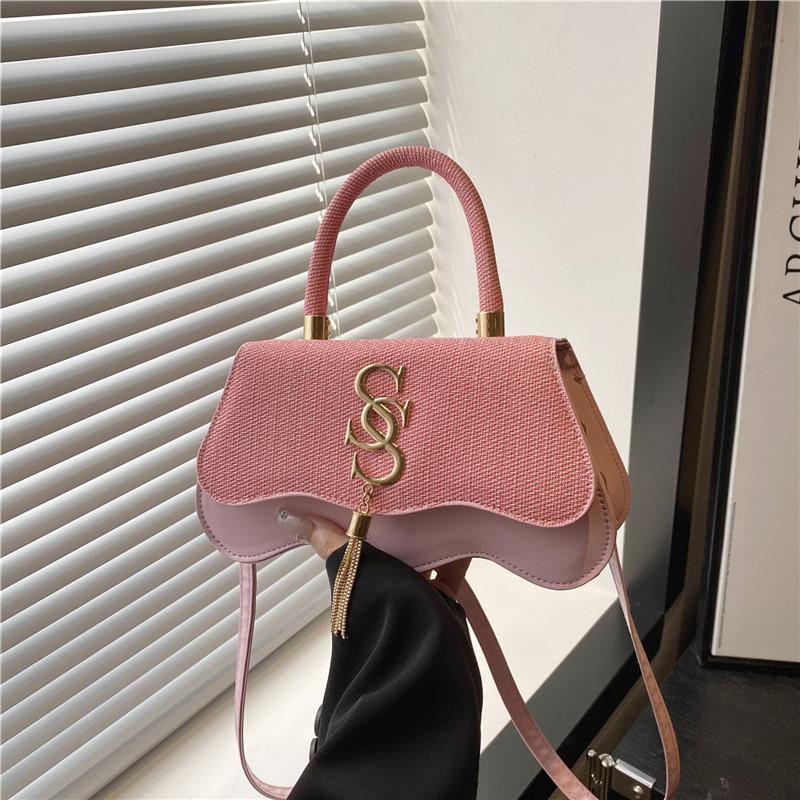 Fashion trend letter simple 2025 new bag women's texture handbag versatile one-shoulder crossbody women's bag small square bag
