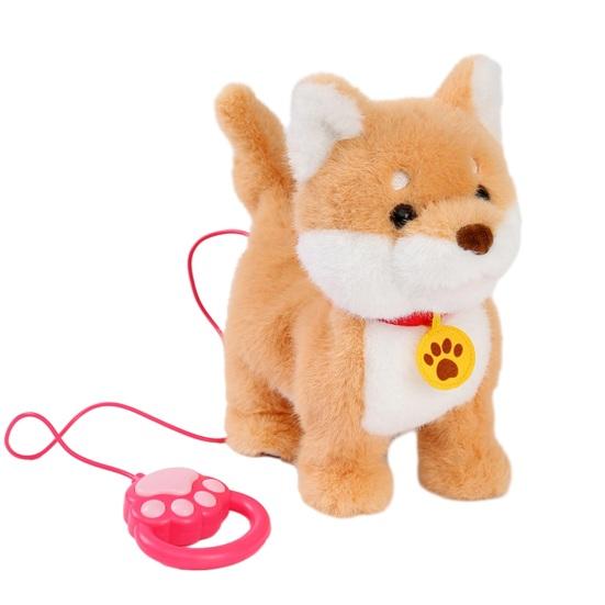 Электрическая плюшевая игрушка-собака с движением вылизывания языком, реалистичными звуками, ходящая плюшевая собачка на поводке, повторяет то, что вы говорите, симуляция чучела животного