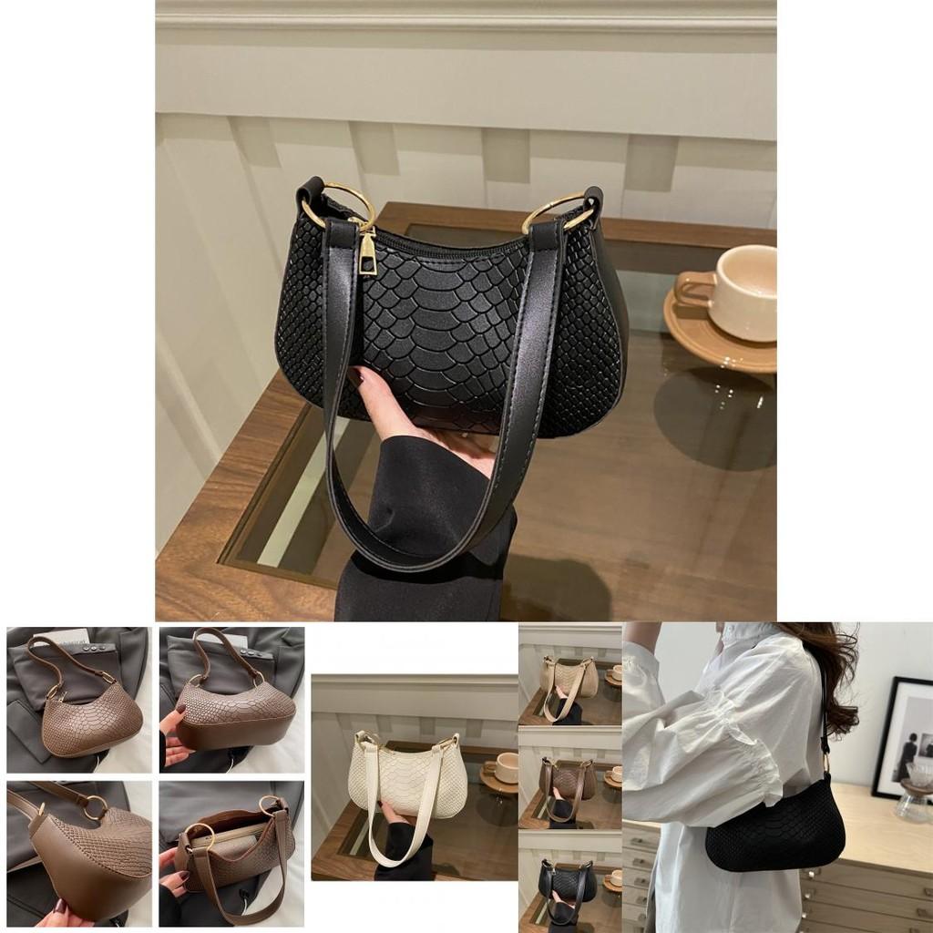 Chic Urban Minimalist Underarm Bag For Women Versatile Fall Fashion In Black Khaki Brown And White Colors