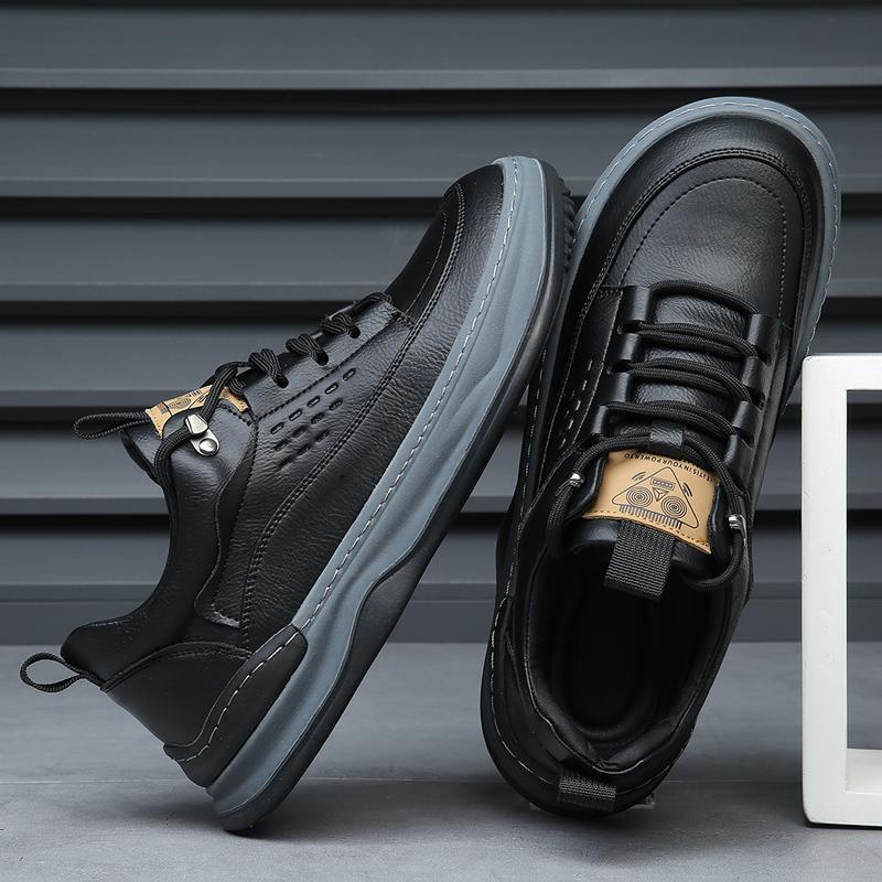 Leather Men Shoes Lace Up Oxfords Men Shoe Low Heeled Formal Shoe Men's Breathable Shoes Men Sneakers Outdoor Walking Shoes