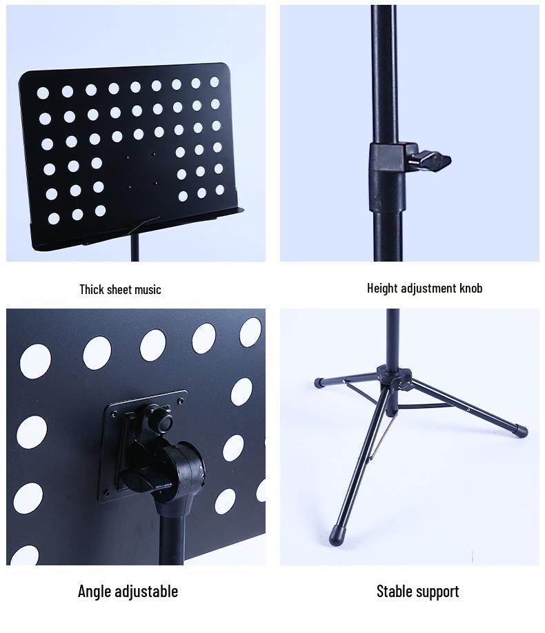 Adjustable Folding Music Stand for Guitar & Violin - Thickened Conductor Sheet Music Stand