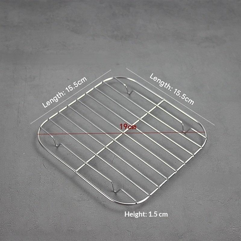 Food Safe 304 Stainless Steel Square Air Fryer Rack Thickened Grilling Stand for Oven Steamer Baking Roasting Daily Use