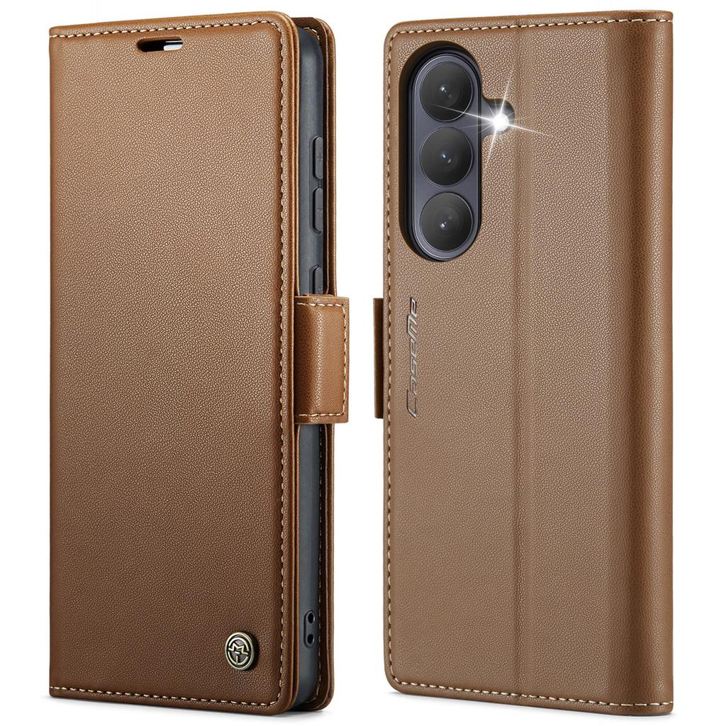 For Samsung Galaxy A37 5G Case CASEME 023 Series RFID Blocking Wallet Stand Glossy Litchi Texture Leather Phone Cover