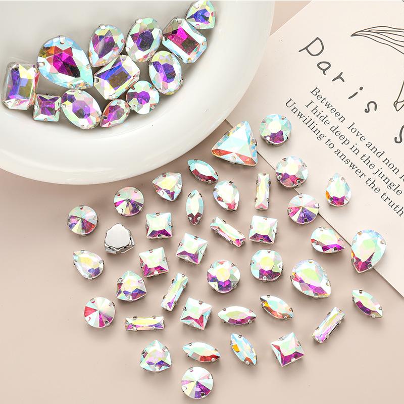 Поставка Стеклянная дрель-коготь, сшитая вручную, пряжка из алмазного кристалла, своими руками, свадебная одежда, аксессуары для волос, пряжка для обуви, аксессуары, смешанные 50 шт.