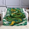 Multiple sizes Dragon and Waves  Print Blanket Warm Soft Suitable for All Seasons for Home Sofa Travel Camping Picnics RV