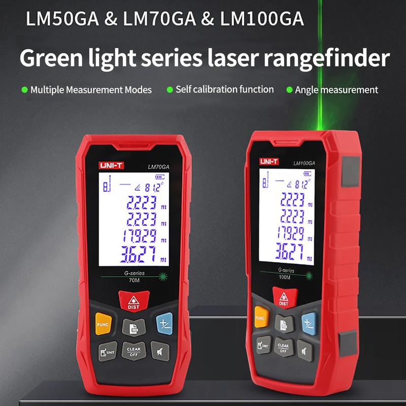 UNI-T Green Laser Distance Meter 70m 100m Rangefinder High Accuracy Digital Laser Tape Measure LM70GA LM100GA IP65