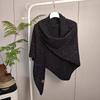 Winter Warm Woolen Shawl High End Mongolian Poncho Women Fashion Sequin Triangular Scarf
