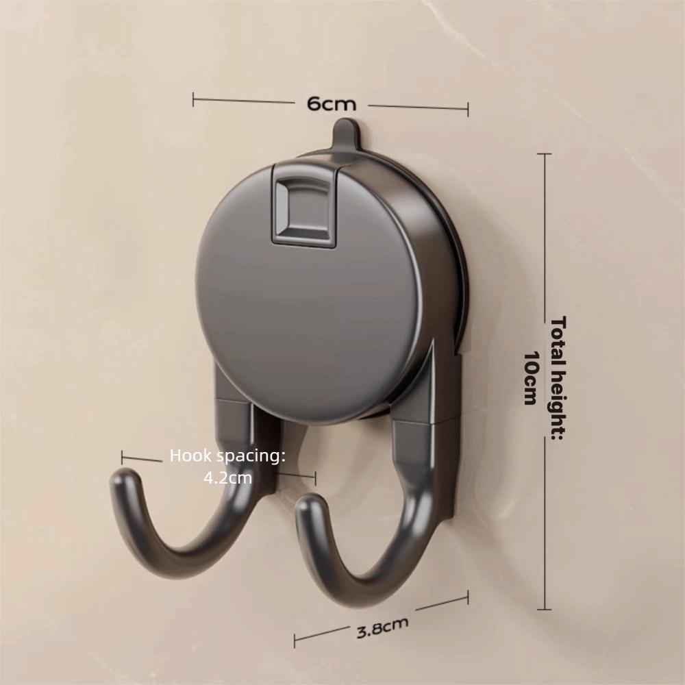 Press Type Suction Cup Double Hook Wall Organizer Door Back Clothes Hook Key Clothes Hook Bathroom
