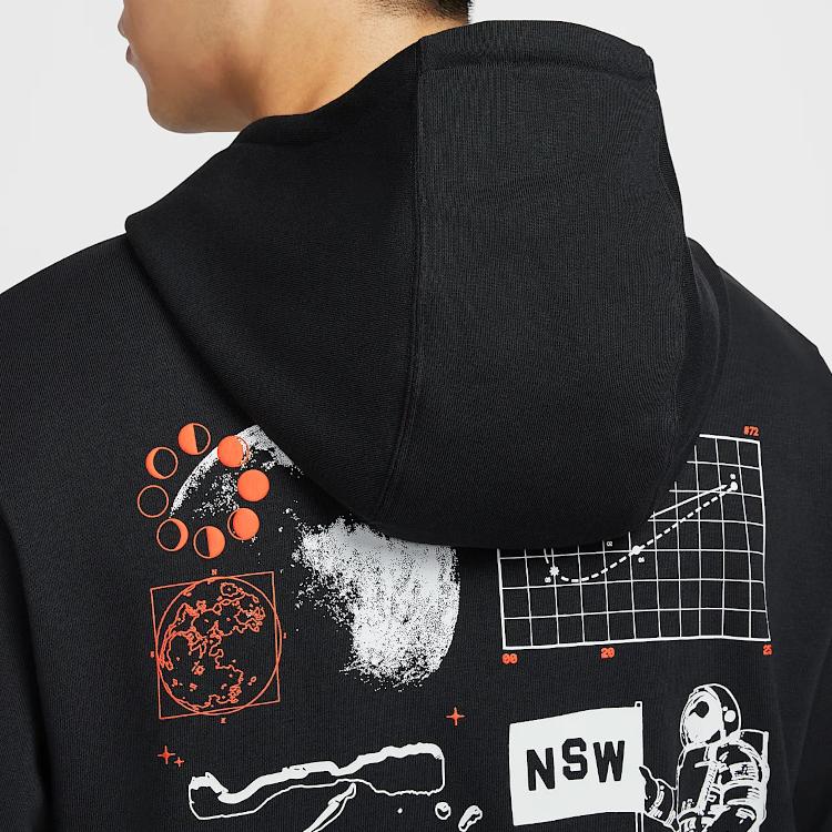 Nike Спортивный повседневный пуловер с капюшоном Мужские толстовки с капюшоном Черный HQ8595-010