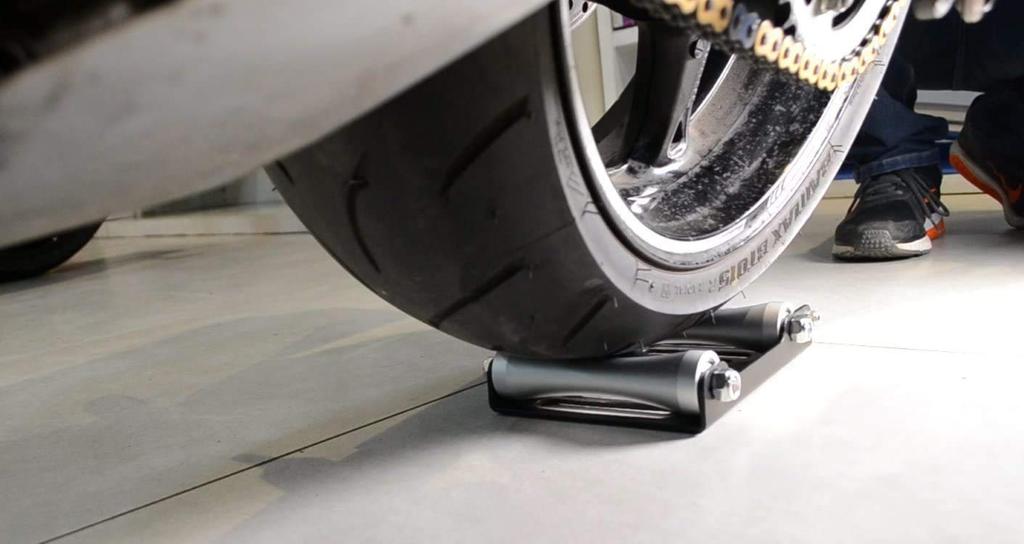 GRAND PITSTOP Motorcycle Wheel Cleaning Stand - Paddock Stand Replacement - Wheel Roller Stand