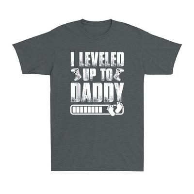 I Leveled Up To Daddy Funny Gamer New Father Birth Gift Vintage Men T-shirt