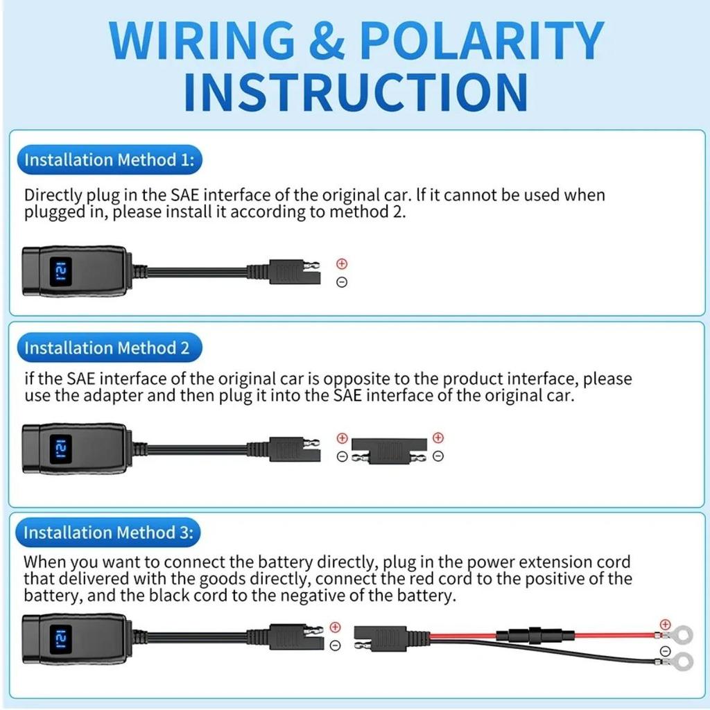 Водонепроницаемое зарядное устройство USB Type-C QC3.0 для мотоциклов с дисплеем напряжения, простая установка для Honda Yamaha Suzuki