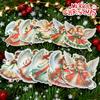 36/12pcs Wooden Christmas Angel Pendants Cartoon Vintage Angels Xmas Tree Hanging Pendant Holiday Party Decor Home Ornaments