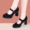 Cheongsam Soft-soled Cloth Shoes Model Non-slip Black 2025 Spring New Single Shoes Work Shoes High Heels Dancing Mother