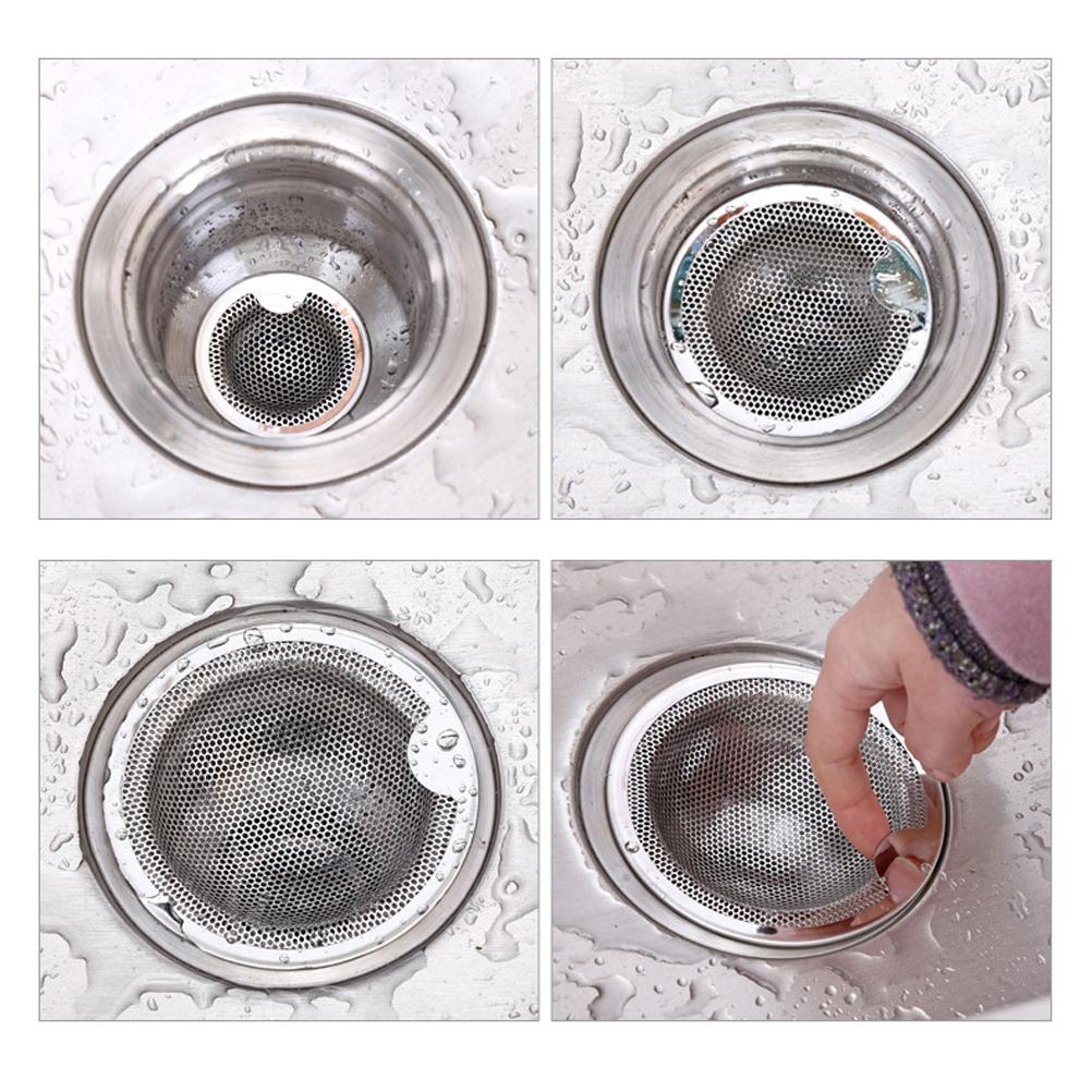 3PCS Kitchen Sink Strainer Stainless Steel Drain Catcher Anti Clogging Washbasin Strainer for Kitchen Bathroom