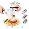 Handheld Rotary Cheese Grater 3 Interchangeable Drums Vegetable Slicer Shredder For Kitchen Pasta Salad Prep 6
