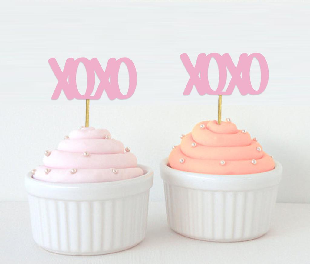 Дарлинг Сувенир| Топпер для кексов XOXO| Объятия и поцелуи Свадебная вечеринка Набор украшений для десертов - Pack Of