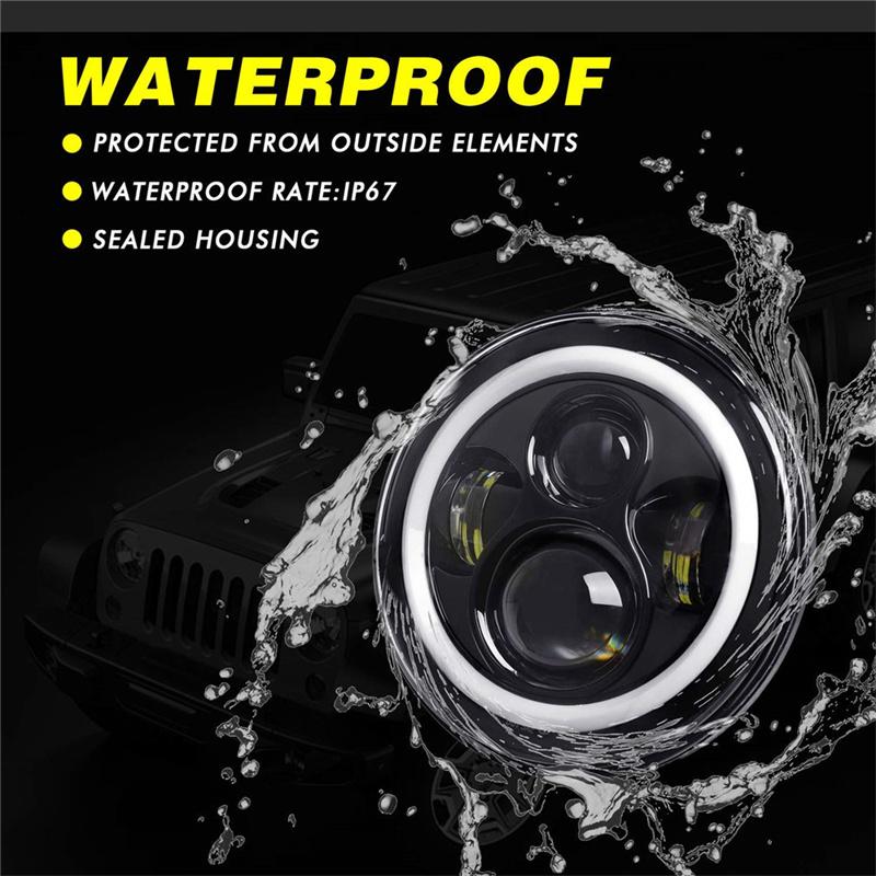 7 дюймов 150 Вт светодиодные фары DRL «ангельские глазки» для мотоцикла Davidson Honda Yamaha jeep