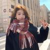 Scarf Women's Autumn and Winter High-end Sense Atmosphere New Plaid Couple Winter Warm Thickened Shawl