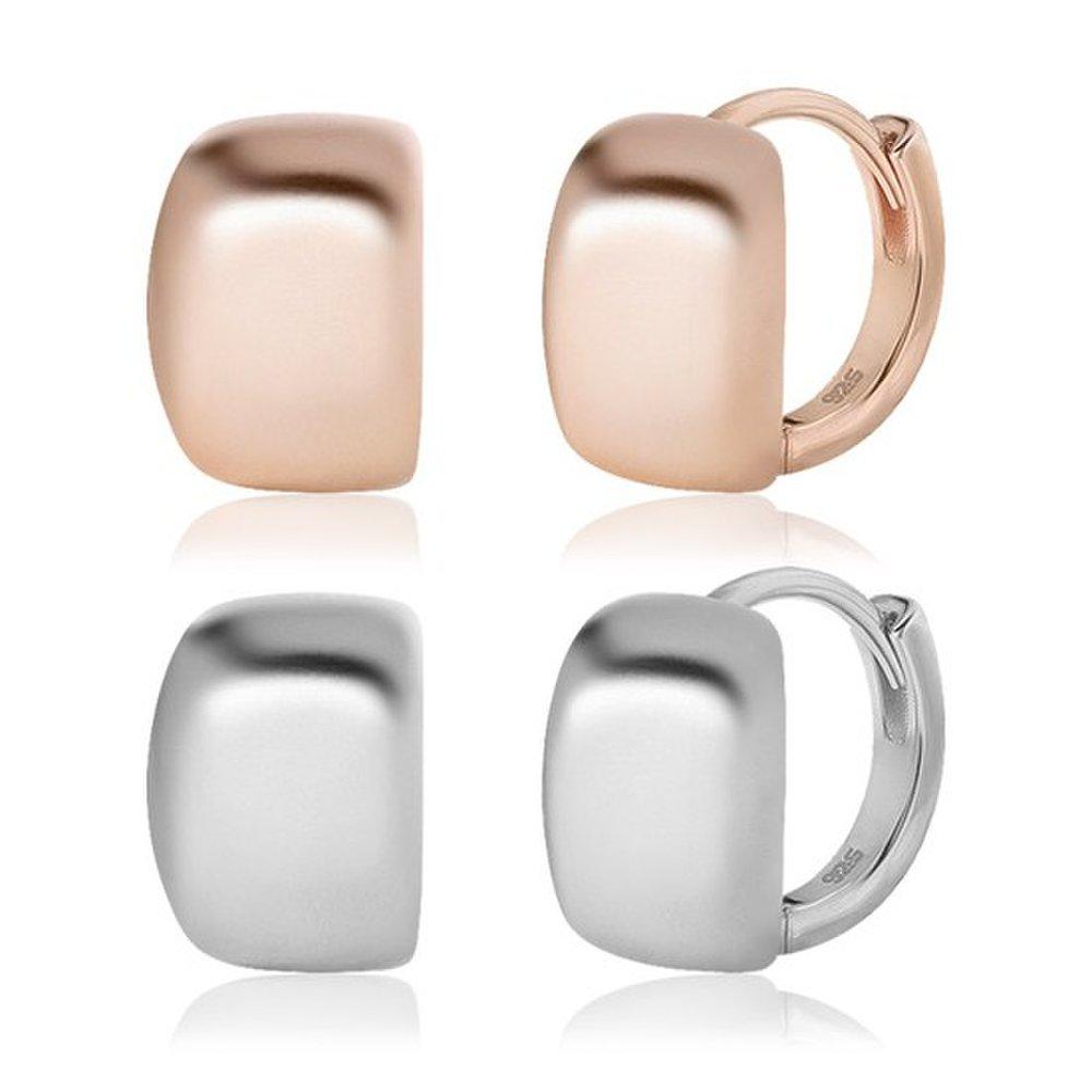 92.5 Silver Mail Simple One-Touch Ring Earrings Lea0036