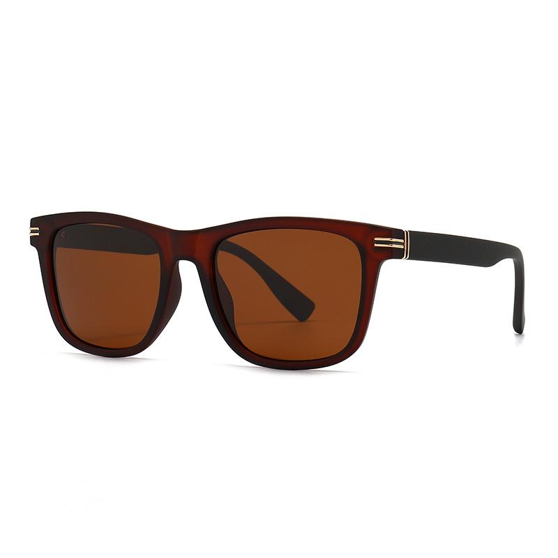 Trending Square Men Punk Rivets Sunglasses Retro Dark Green Eyewear Women Shades UV400 Polarized Sun Glasses