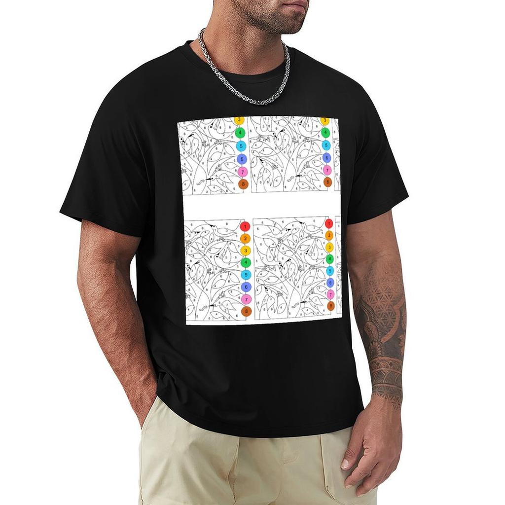Color By Number TShirt Stain Resistant Casual Tee