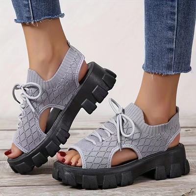 Новые летние сандалии на платформе для женщин, спортивные легкие легкие туфли на танкетке с ромбовидной спинкой, летающие тканые римские женские сандалии