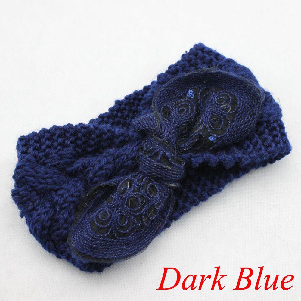 Богемская Женская Девичья Цветочная Повязка на Голову с Бантом и Ушками Кролика Тюрбан Вязаная Крючком Повязка на Волосы