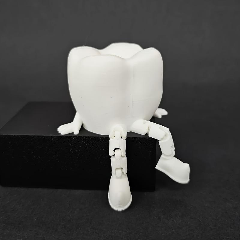 3D-печатные скульптуры зубов, Очаровательные украшения в виде зубов с ножками, Забавные настольные стоматологические украшения, Уникальный декор для дома