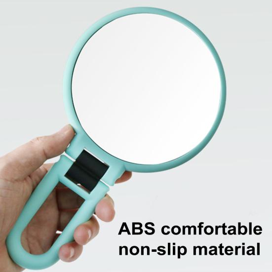 Двустороннее увеличительное зеркало для макияжа, ручное зеркало с регулируемой ручкой на 360 градусов, компактный размер, портативное, для путешествий