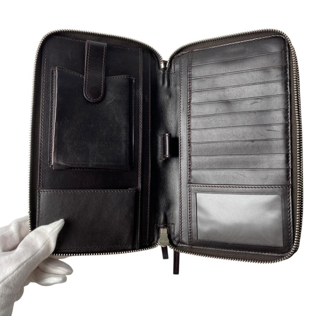 Used GUCCIPurse Brown Leather Mens