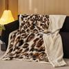 Фланелевый плед с леопардовым принтом Осенне-зимний Утолщенный Теплый Плюшевый Плед для Дивана Кровати Размер Квин Двуспальный Уютный Мягкий Одеяло