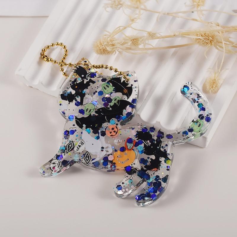 Брелок для кошек, серьги, силиконовая форма для смолы, уникальная форма для Хэллоуина, форма для литья эпоксидной смолы, изготовление ювелирных изделий, ремесленный дисплей