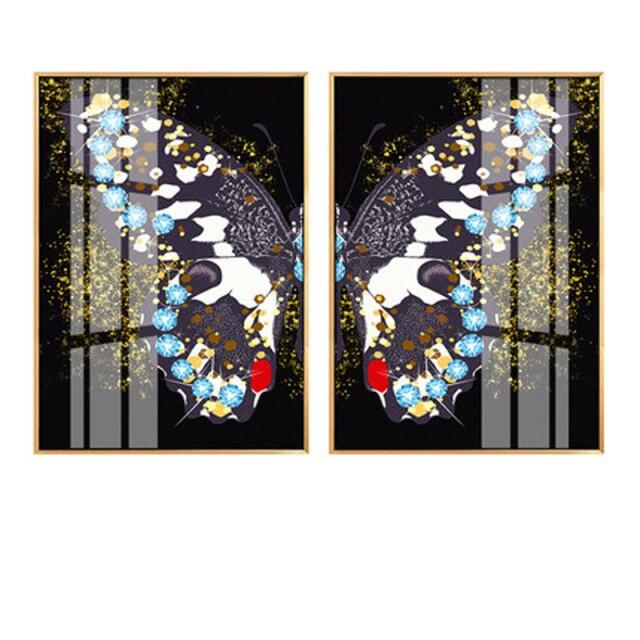 Яркий цвет крылья бабочки скандинавский скандинавский холст хлопок картина Золотая бабочка ретро комната декоративный настенный постер