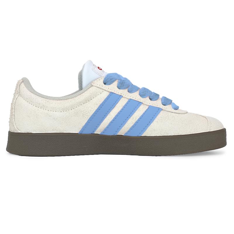 adidas VL COURT 2.0 Нескользящие Износостойкие Низкие Скейтбордические Кроссовки Унисекс Белый Синий HQ1802(Команда562-)
