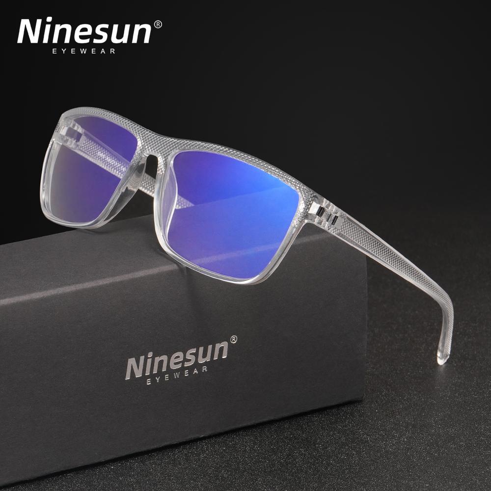 NINESUN Causal Blue Light Blocking Glasses TR90 Frame Women Men Anti Blue Light Eyewear Transparent Lens Optical Eyegalsses