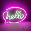 HELLO Neon Sign Creative Shape USB/Battery Operated Non-glaring LED Neon Lamp Wall Ornament Party Supplies
