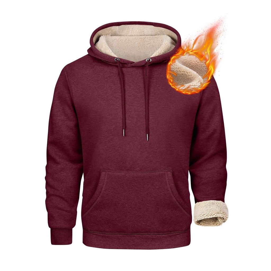 Мужские толстовки с подкладкой Флисовые пуловеры Базовые топы Теплые зимние толстовки Мужские толстовки из флиса больших размеров с капюшоном