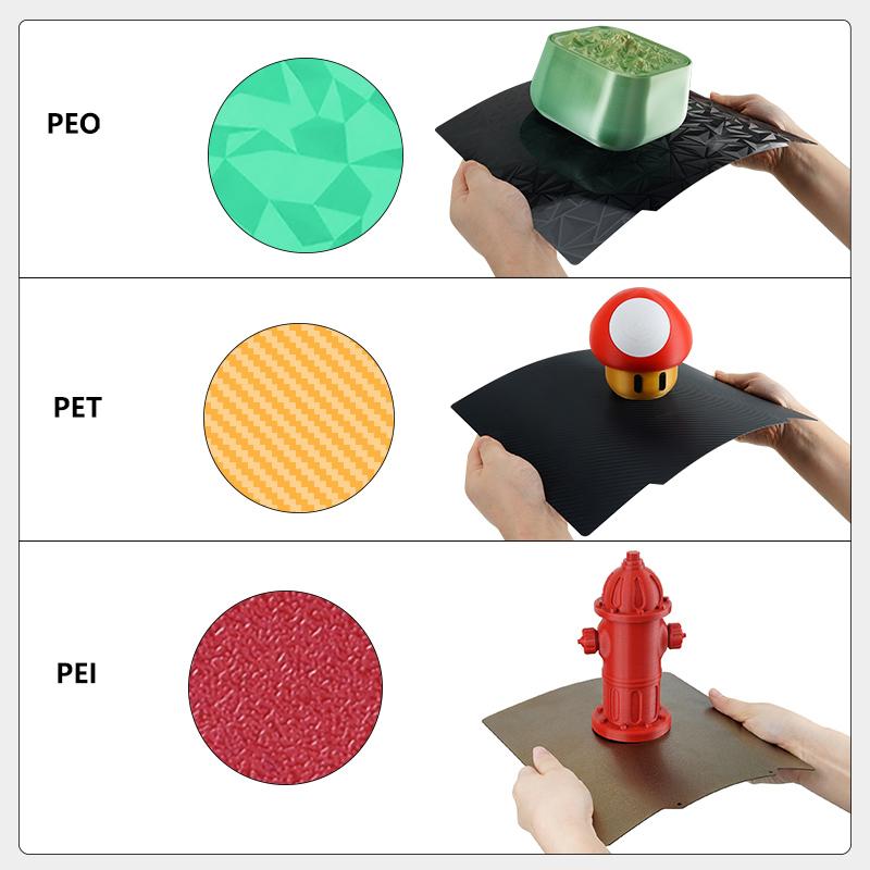 For Anycubic Kobra 2/ Kobra 2 Pro/ Kobra 2 Neo PEO PET Pei Build Plate 230x230mm Double Side Textured Sheet Smooth Heated Bed