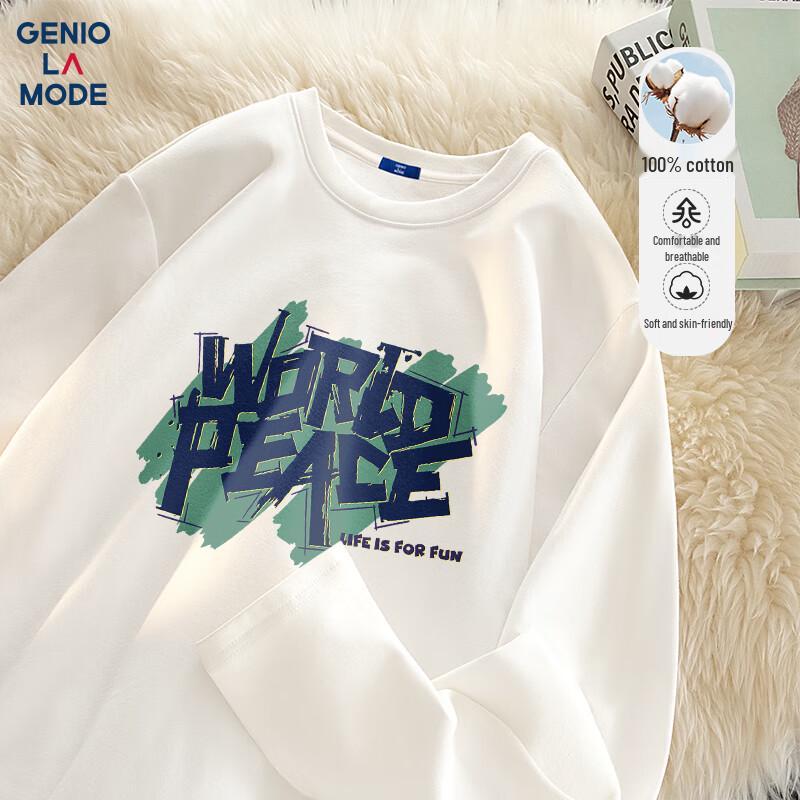 Мужская футболка с длинным рукавом GENIOLAMODE, тяжелая, с принтом в стиле граффити