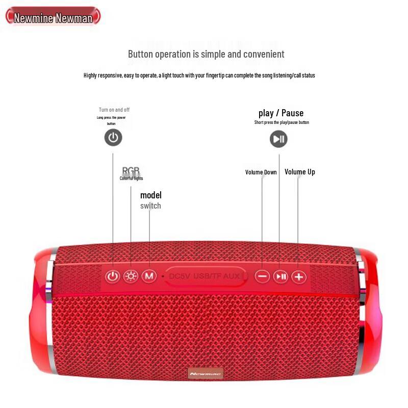 Портативная Bluetooth-колонка Newmine BT33, китайская вилка (адаптер в комплекте)