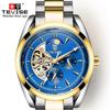 TEVISE Watch Мужские полностью автоматические механические часы Lunar Phase со стальным ремешком