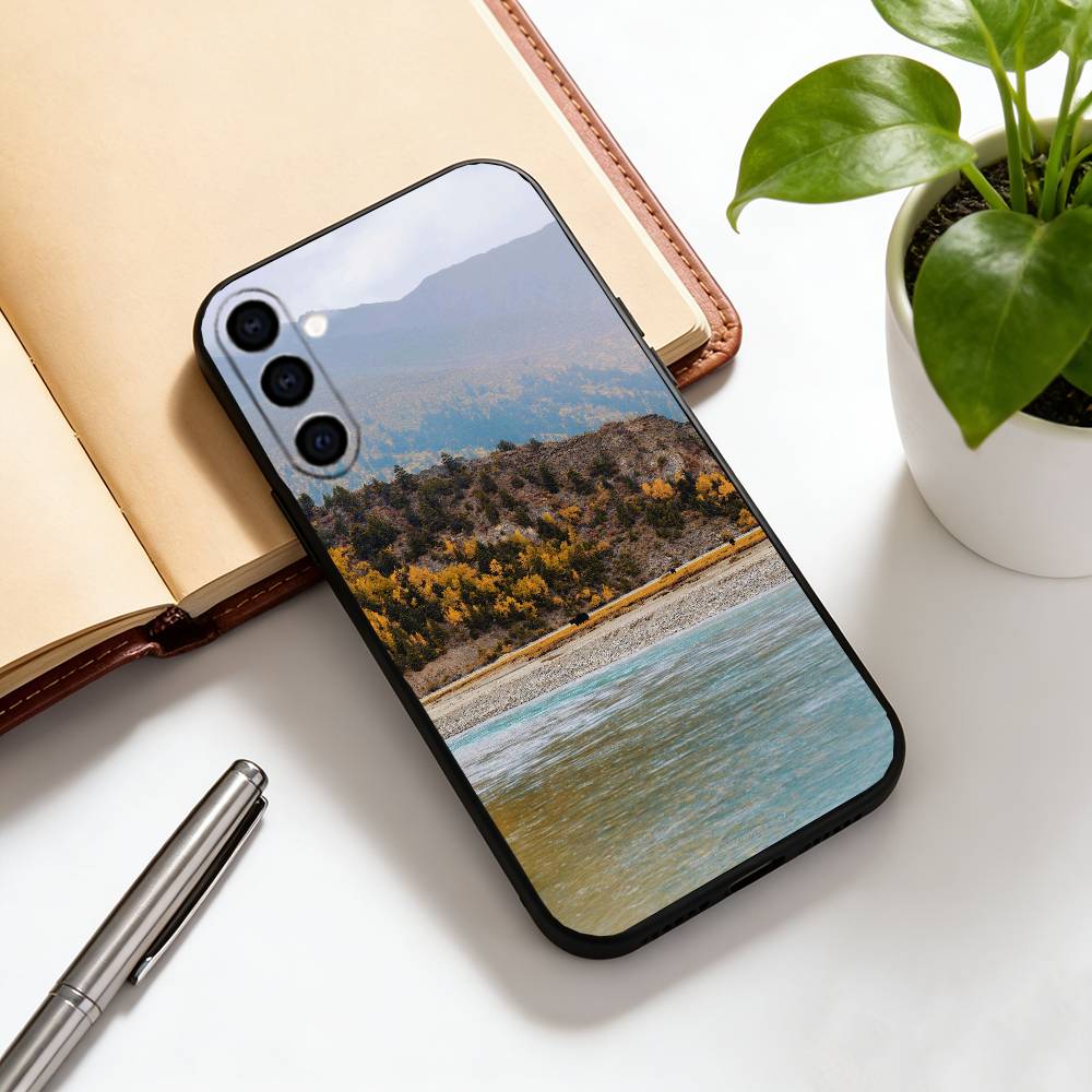 Чехол для телефона «Снежная гора» для Samsung Galaxy A73, A72, A71, A70, A53, A52, A51, Другие Мягкий черный чехол