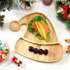 Christmas Wooden Tray Tree Santa Hat Elk Shape Rustic Multi-functional Snack Jewelry Fruit Serving Plate Storage Holder Party Supplies