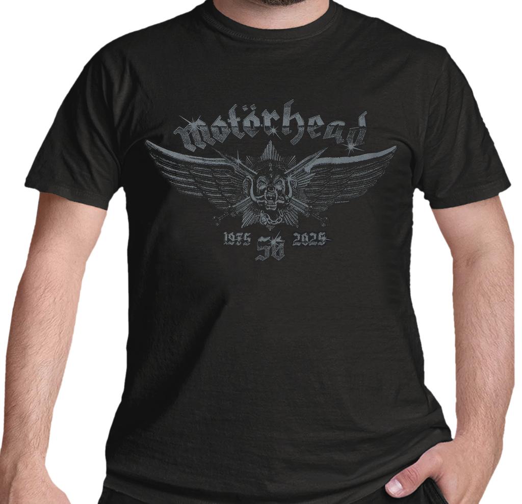 Футболка Motorhead Официальная 50 Лет Значок Крылья Warpig Новая Черная