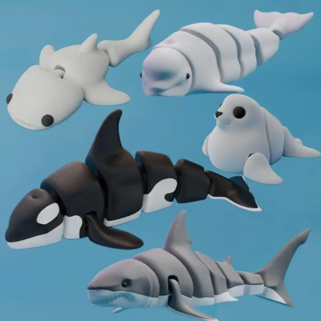 Экологичные 3D-печатные модели морских животных, имитация, креативные украшения, фигурки для интерактивной игры родителей и детей