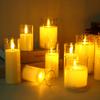 1/3Pcs LED Flameless Electric Candles Light Acrylic Glass Battery Flickering Fake Tealight for Wedding Party Christmas Decor